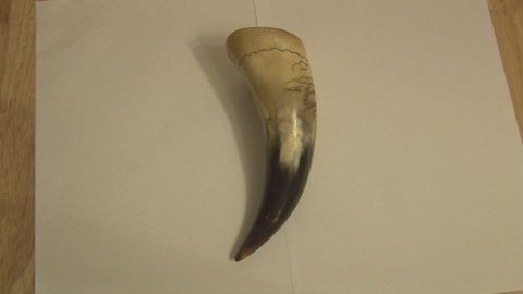 Vintage Soviet USSR Hunting Trophy Horn For Wine Kavkaz 1972 year 