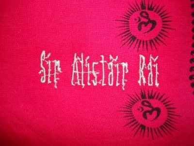 SIR ALISTAIR RAI Fuchsia Black Prayer Scarf Wrap New  