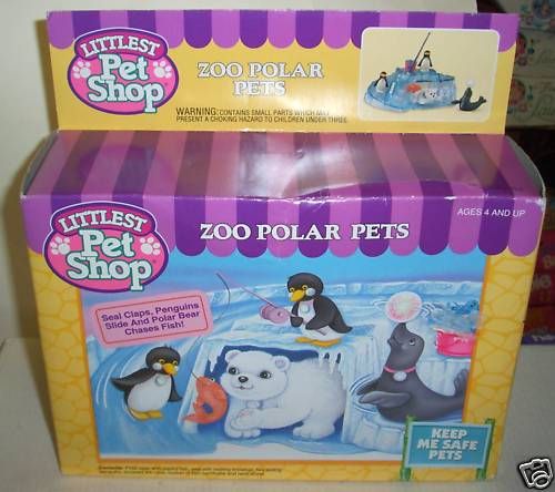 RARE Vintage Kenner Littlest Pet Shop Zoo Polar Pets  