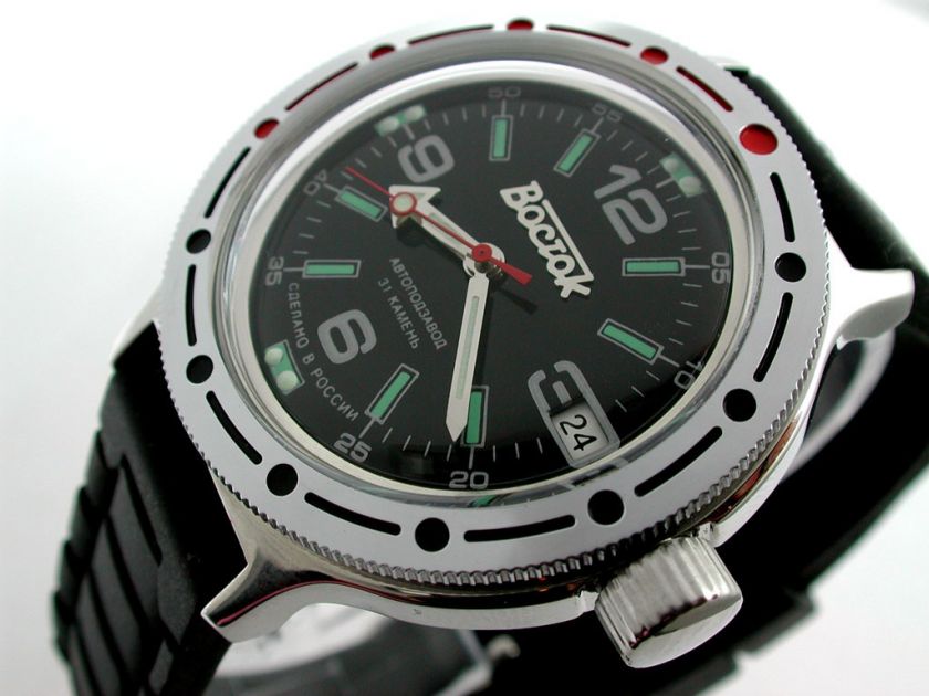 VOSTOK RUSSIAN AUTO AMPHIBIAN DIVER WATCH #0640f NEW  