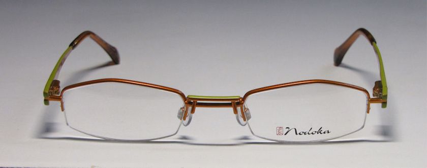 NEW NODOKA 10125 46 21 135 ORANGE/GREEN ASIAN STYLE RX EYEGLASSES 