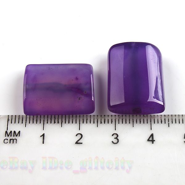 1String Purple Rectangle Agate Gemstones Beads 111209  