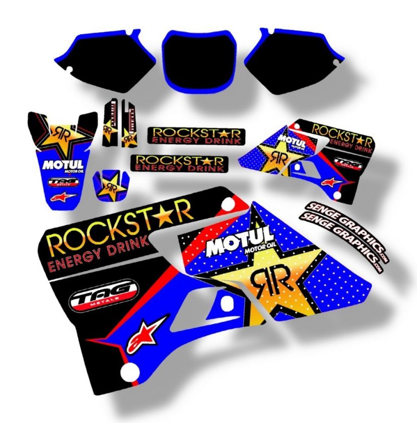 1996   2001 YZ 125 250 ROCKSTAR BLUE GRAPHICS DECALS  