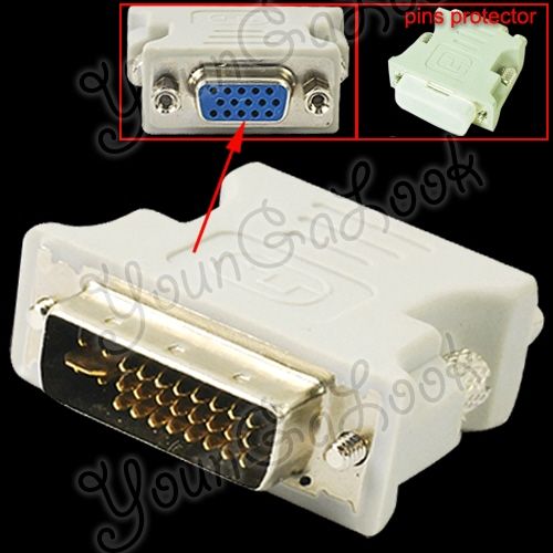 DVI I Video Card Male(M)to VGA Monitor Female(F)Adapter  