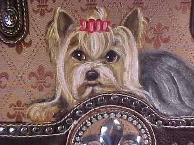 YORKIE HANDPAINTED HANDBAG BEAUTIFUL PURSE  