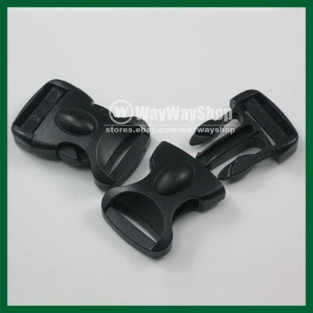 10 pcs 1  Side Release Buckles Black Webbing Straps BB012  