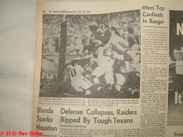 1962 AFL Texans Rip Raiders Clinch Tie For Crown  