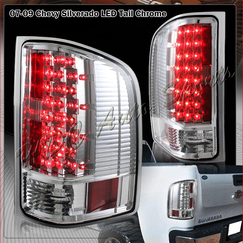 2007 2011 CHEVY SILVERADO 1500 2500 3500 LED CHROME HOUSING TAIL 