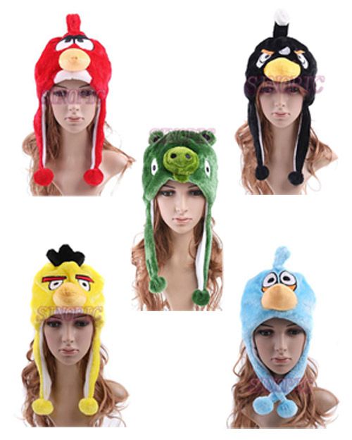   Birds long Cartoon Animal Plush Winter Hat w/ Glove earcover Xmas gift