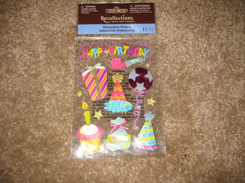    Dimensional Stickers  Birthday #2449 400100621486  