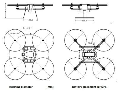 T380 RTF aircraft quadricopter quad copter mid level helicopter FPV 