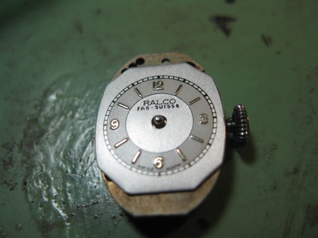 RARE COOL RESTORED 1950 RALCO CLIP WATCH TWO TONE DIAL STEEL WITH 