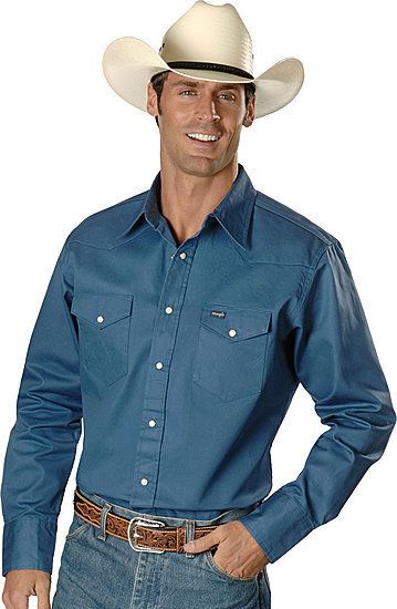 WRANGLER Mens WESTERN Shirt   L   LTD ED   Teal Blue   NWTs   TWILL 