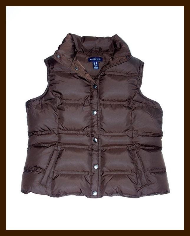 New WOMENS LANDS END Petite CURVY Down Vest P M P XL  