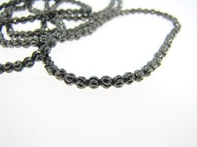 10K 3 MM BLACK GOLD 40 INCH FRANCO MOON CUT BEAD CHAIN  