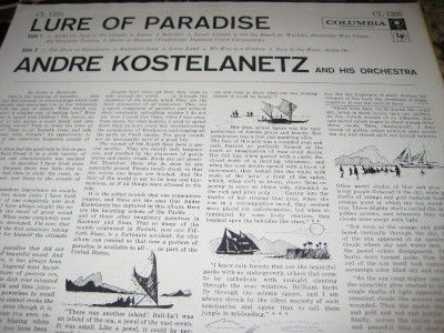 Rare Promo KOSTELANETZ Lure of Paradise Great 6 Eye HAWAIIAN LP 