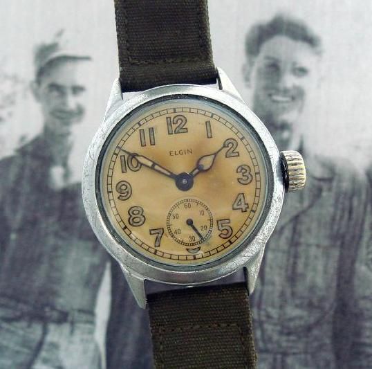 Old Antique Original WWII Elgin Military Ordnance Watch w NOS Strap 