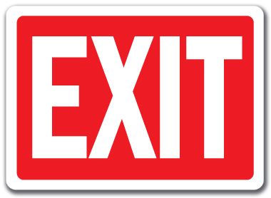 Exit Sign (white on red)   10 x 14 OSHA Safety Sign  