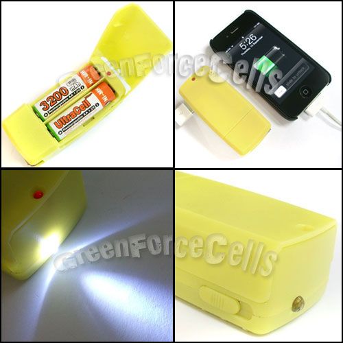 3200mAh AA Battery O + AAA Flashlight Emergency Mobile Phone USB 