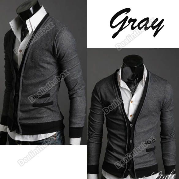 2011 New Mens Premium Stylish Mock Pockets Knit Coat Cardigan  