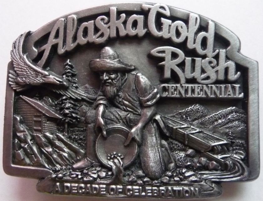 Alaska Gold Rush Centennial Belt Buckle Siskiyou Pewter  