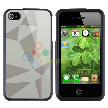   Aluminum Flake Hard Case+PRIVACY SCREEN FILTER Film for iPhone 4 4S