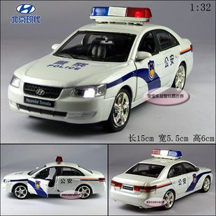 New Hyundai Police Car 132 Alloy Diecast Model Car With Sound&Light 