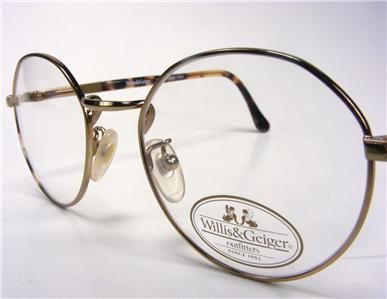 WILLIS & GEIGER P3 EYEGLASS FRAMES ANTIQUE YELLOW GOLD WIRE RIM 48 