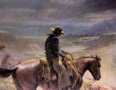 OLAF WIEGHORST L E SIGNED PRINT COWBOYS DRIVING CATTLE  