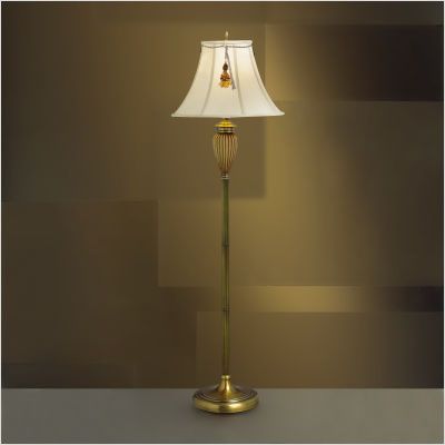 Kichler World Views Antique Brass Beaded Tassel Floor Lamp 74153 