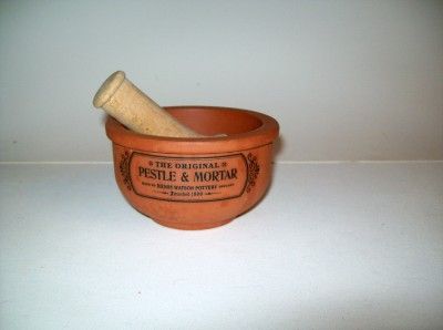   Henry Watson Pottery England Mortar and Pestle Terracotta  