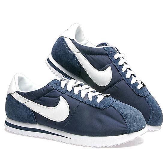 NIKE NYLON CORTEZ NAVY WHITE KIDS US SIZE 5, WOMENS 6.5  