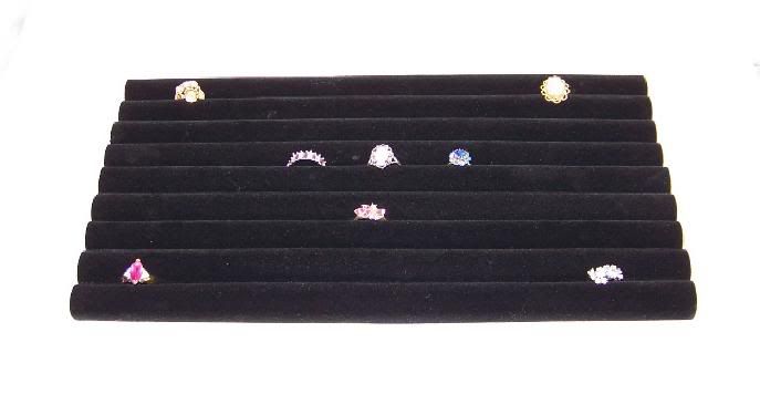 Ring Display Pad Roll 8x14 Black Velvet Jewelry Holder  