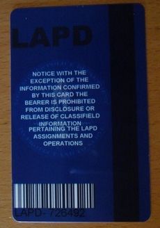 Die Hard Movie Prop ID Card John Mcclane Detective LAPD  