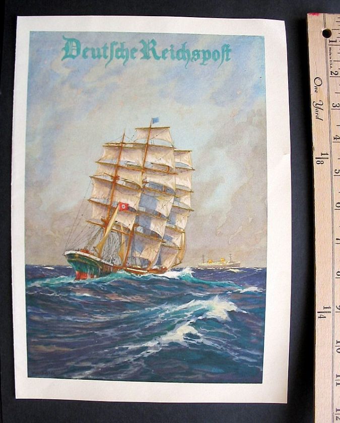 GERMANY TELEGRAM 1936 DEUTSCHE REICHPOST to SS EUROPA  