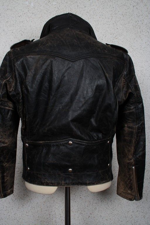 Vtg 50s OAKBROOK  & Roebuck HORSEHIDE D Pocket LEATHER Motorcycle 