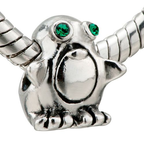 PUGSTER GREEN EYE PENGUIN CHARM BEAD FOR BRACELET M20  