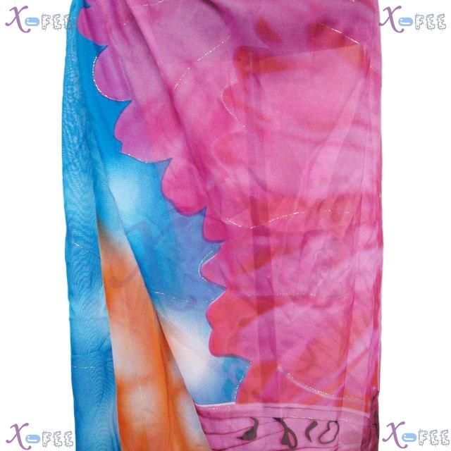 Purple Butterfly Bronzing Skirt Dress Wrap Cover up Swimwear Scarf 