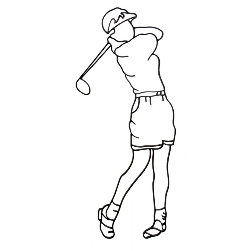 IRON FEMALE GIRL GOLFER WALL DÉCOR ART SILHOUETTE GRILL  