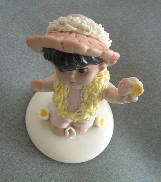 RARE Sandwich Isles Crafts Mona Ann Hawaiian KEIKI Boy  