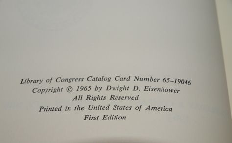 Dwight Eisenhower SIGNED 1st LTD EDITION Waging Peace  