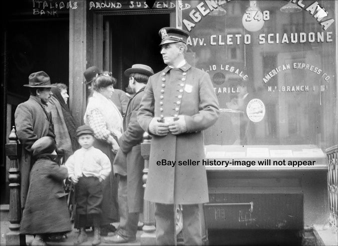 1900 LITTLE SICILY NEW YORK ITALIAN BANK NYPD PHOTO  