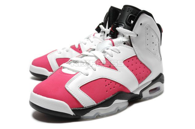 Nike Air Jordan 6 Retro GS VI White/Coral Rose Black  