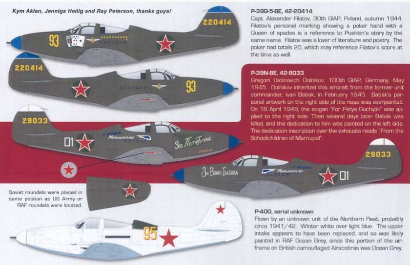 Zotz Decals 1/32 SOVIET P 39 AIRACOBRA ACES  