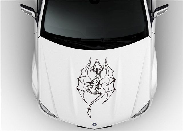 DRAGON HOOD VINYL DECAL SCION LEXUS CORVETTE ACURA 17  