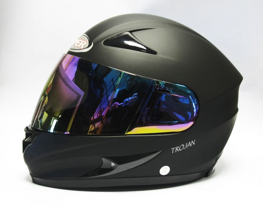 VIPER RS 44 SKULL MATT BLACK MOTORCYCLE MOTORBIKE BIKE HELMET 