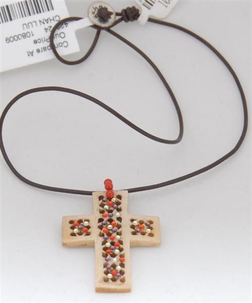 Chan Luu CROSS w/rhinestones Pendant Necklace  