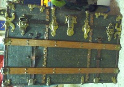 Rare Antique Trunk~Awesome Flat Steamer Trunk 37 Long Vintage c1880 