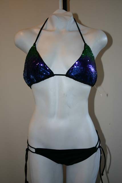 Victorias secret ombre sequin bikini black S L  