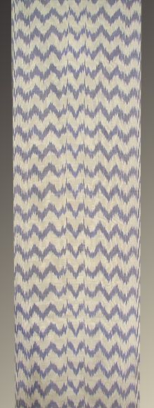 HAND MADE UZBEK Natural SILK IKAT ADRAS FABRIC # 7824  